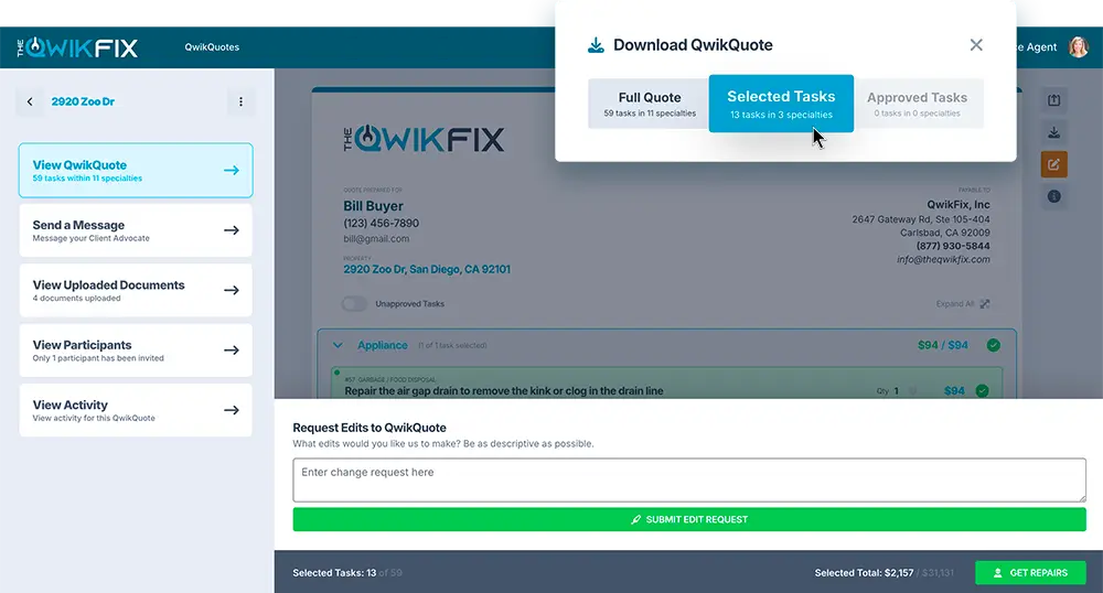 Image conveying Negotiating repair credits is a critical step in the real estate transaction process. TheQwikFix equips you with the tools and information necessary to secure the best possible deal for your clients.